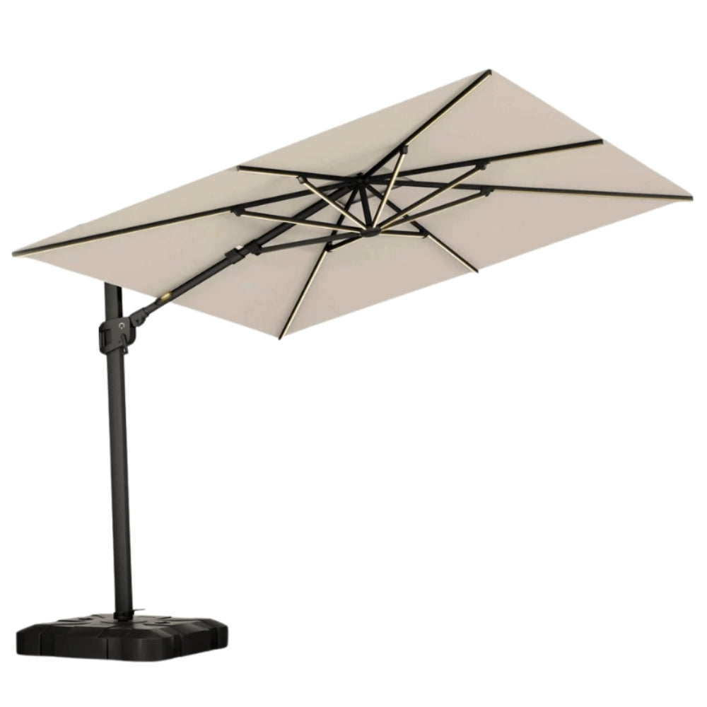 Sunbrella - Parasol à suspension carré de luxe de 10 pi