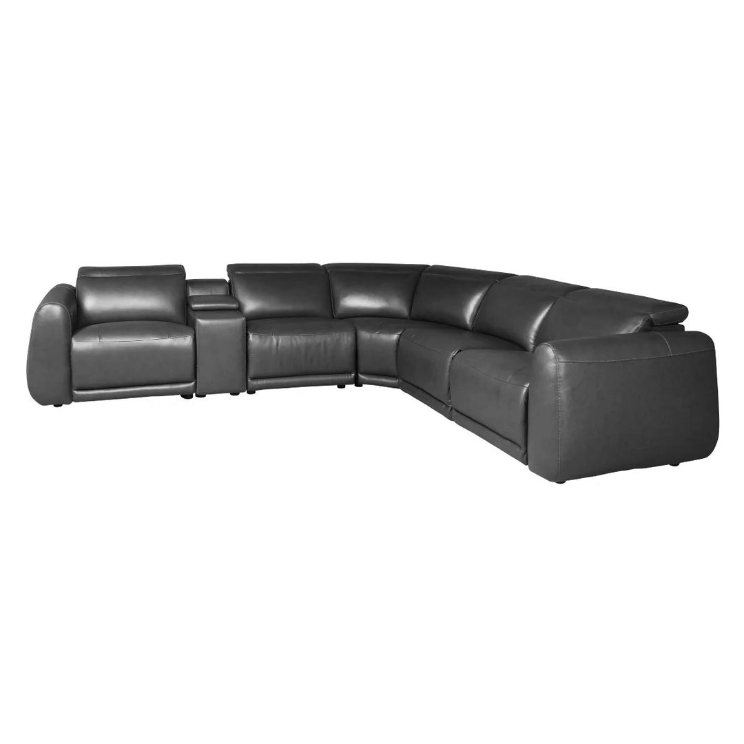 Nice Link 6-Piece Leather Sectional