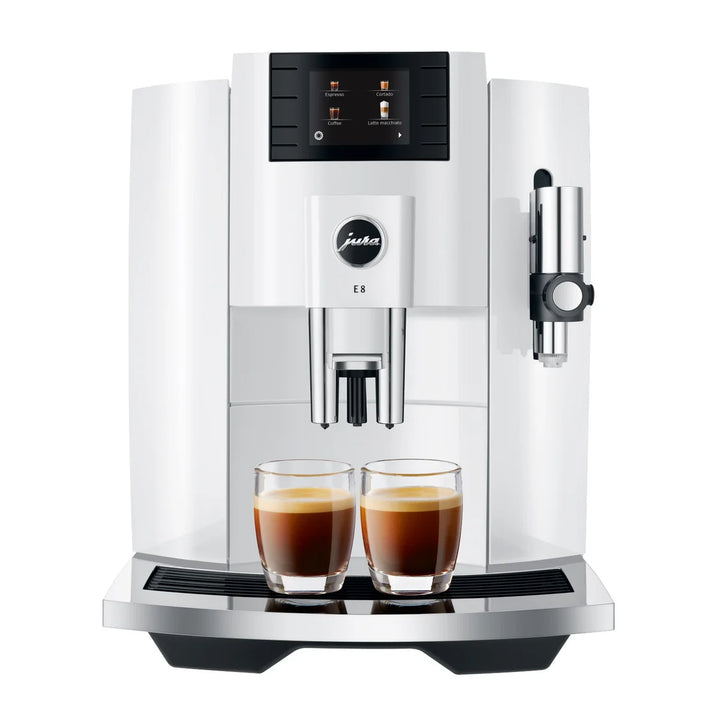 Jura E8 Automatic Coffee Machine with Milk Container, Glacette and Milk Hose