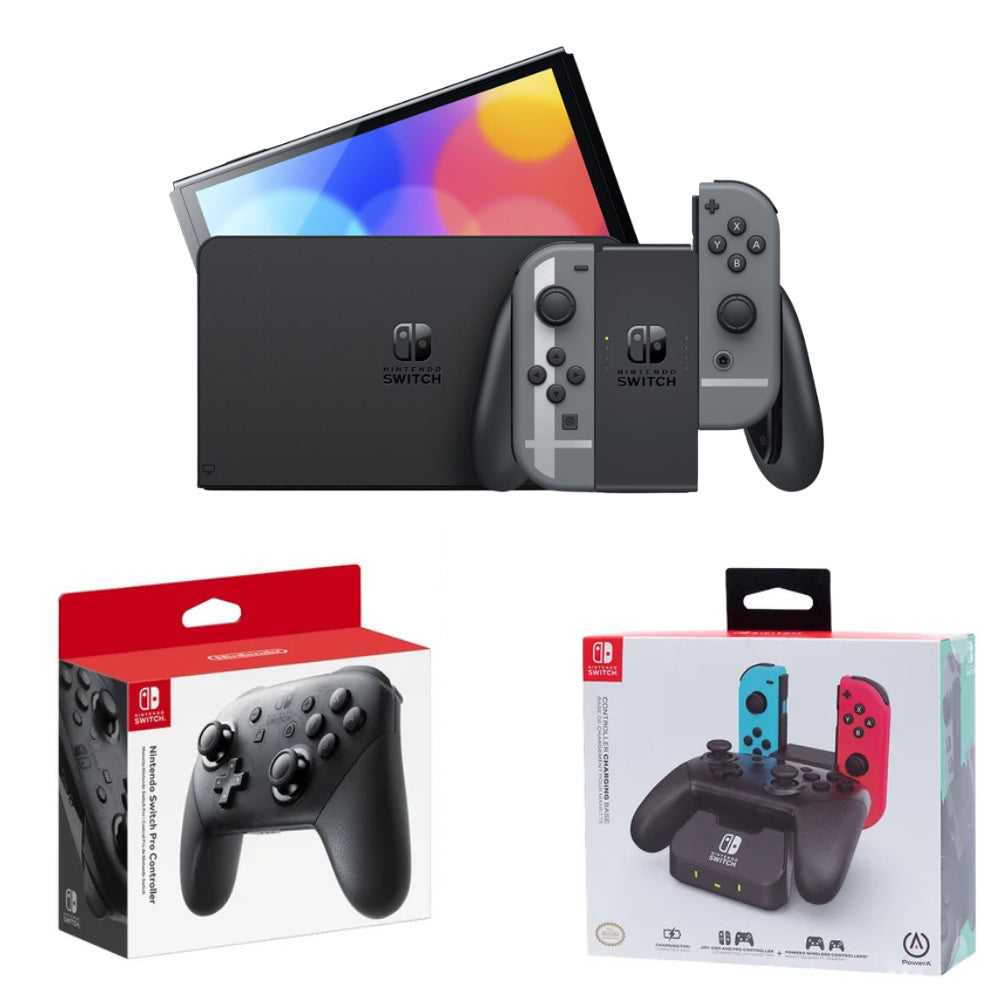 Ensemble Nintendo Switch (OLED) avec manette Pro et base de chargement
