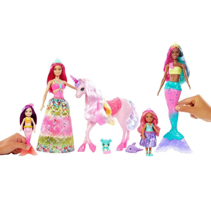 Barbie Dreamtopia Gift Set with Princess Dolls, Mermaid Dolls, Unicorn and Pets