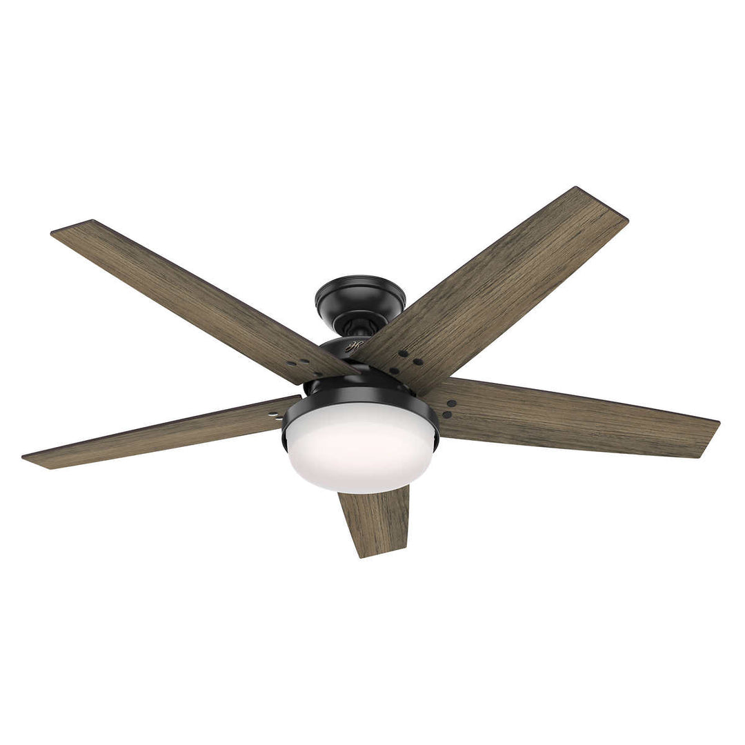 Hunter - Ventilateur de plafond Brenham à DEL noir mat de 52 po