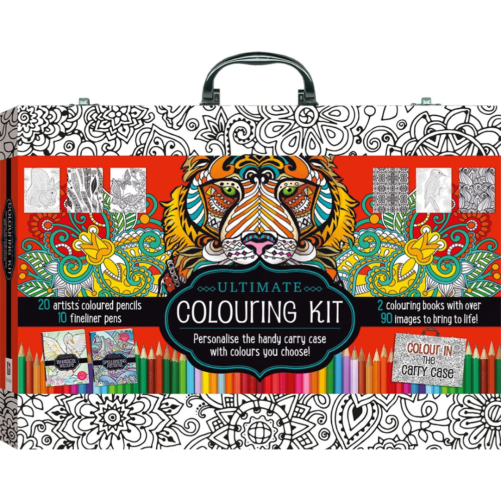Hinkler Books - Mallette à colorier ultime : animaux et motifs