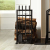 Pleasant Hearth – Porte-bûches Harper avec ustensiles de foyer