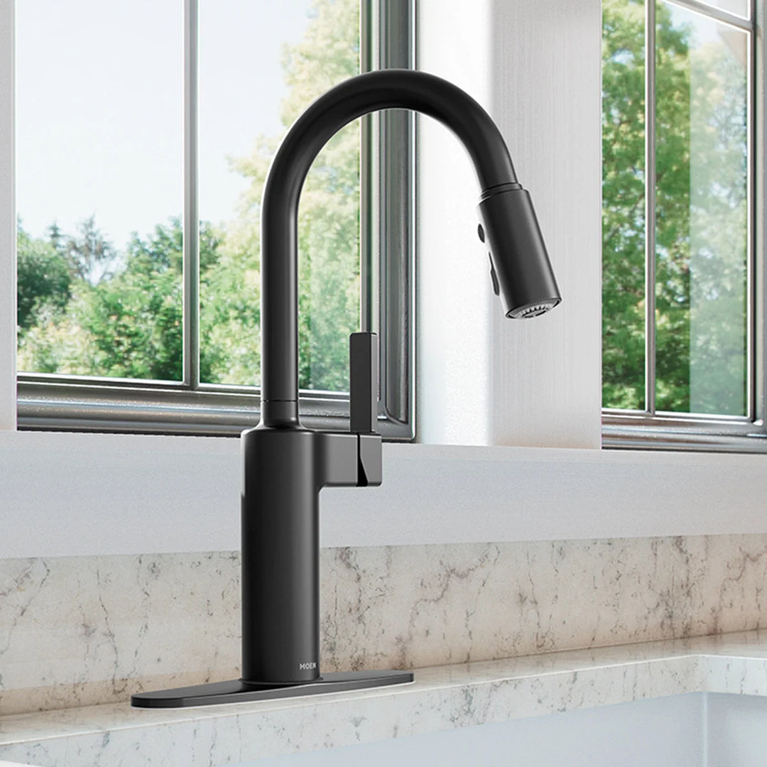 Moen - Robinet de cuisine à poignée unique et douchette extractible Nilain