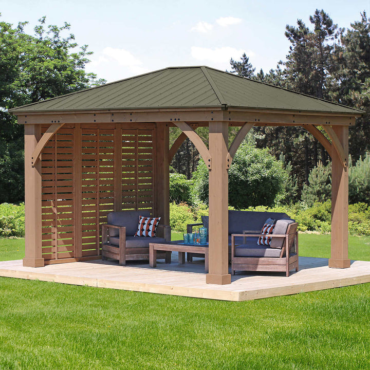 Yardistry 12' Cedar Privacy Wall for Gazebo