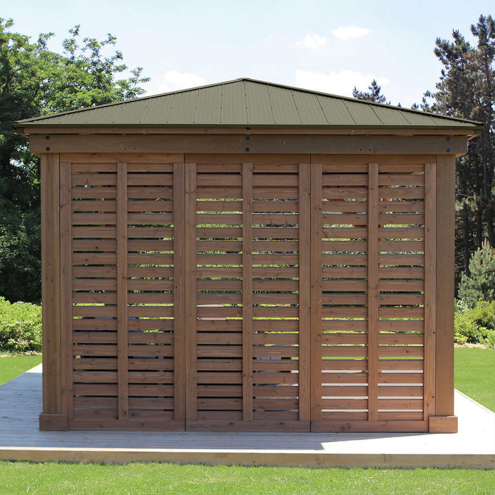 Yardistry 12' Cedar Privacy Wall for Gazebo