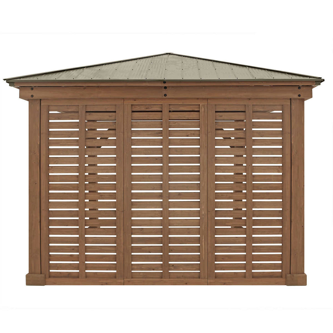 Yardistry 12' Cedar Privacy Wall for Gazebo