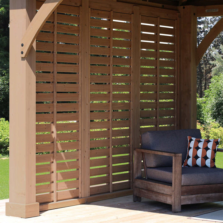 Yardistry 12' Cedar Privacy Wall for Gazebo