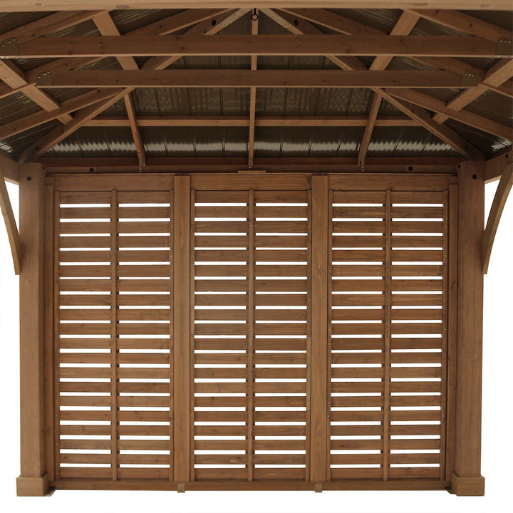 Yardistry 12' Cedar Privacy Wall for Gazebo