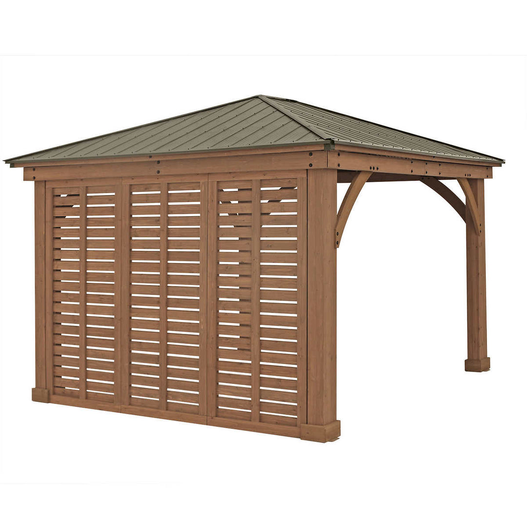 Yardistry 12' Cedar Privacy Wall for Gazebo
