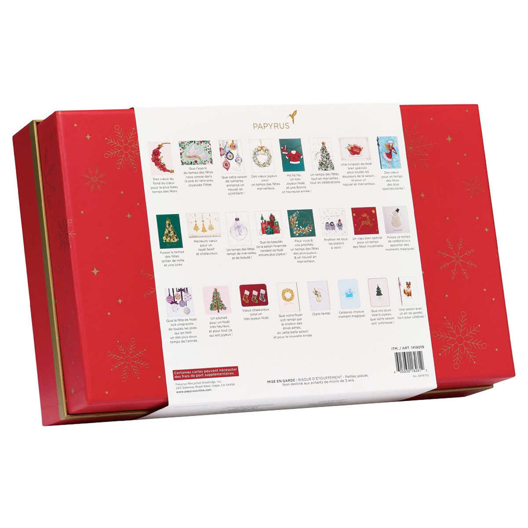 Papyrus Hand-Crafted Greeting Cards with Keepsake Box - Holiday Card Collection - 24-Pack