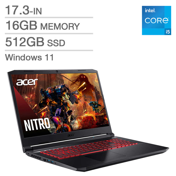 Acer - NITRO 5 AN517-54-582A Gaming Laptop, I5-11400H