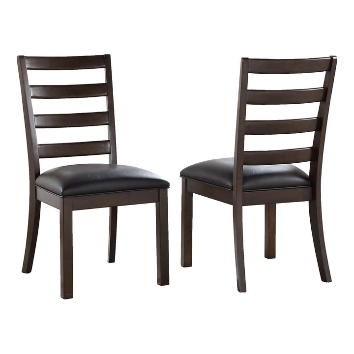 Set of 2 contemporary dining chairs with slats