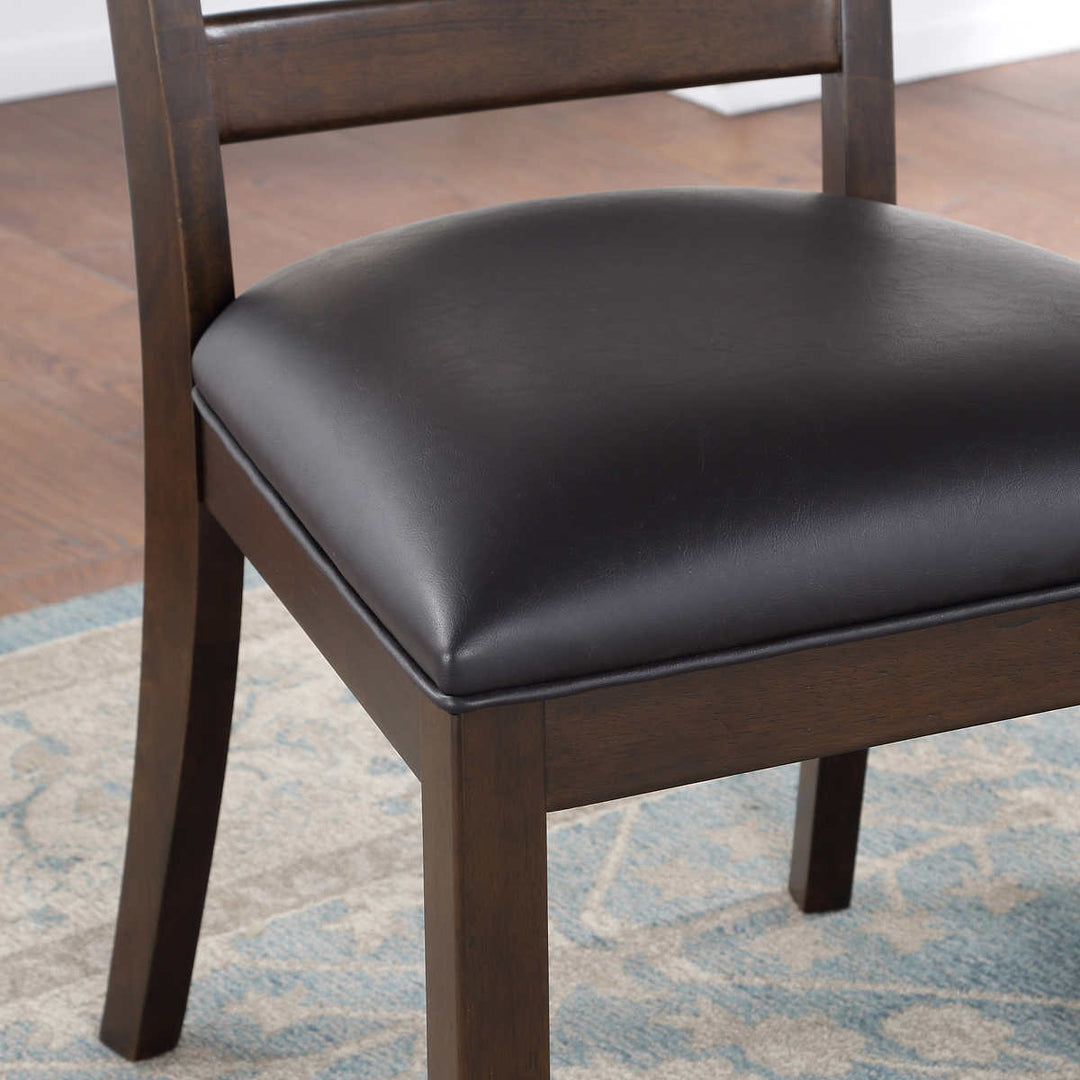Set of 2 contemporary dining chairs with slats