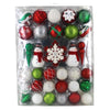 Ensemble de décorations de Noël incassables, 78 pièces, en rouge et vert