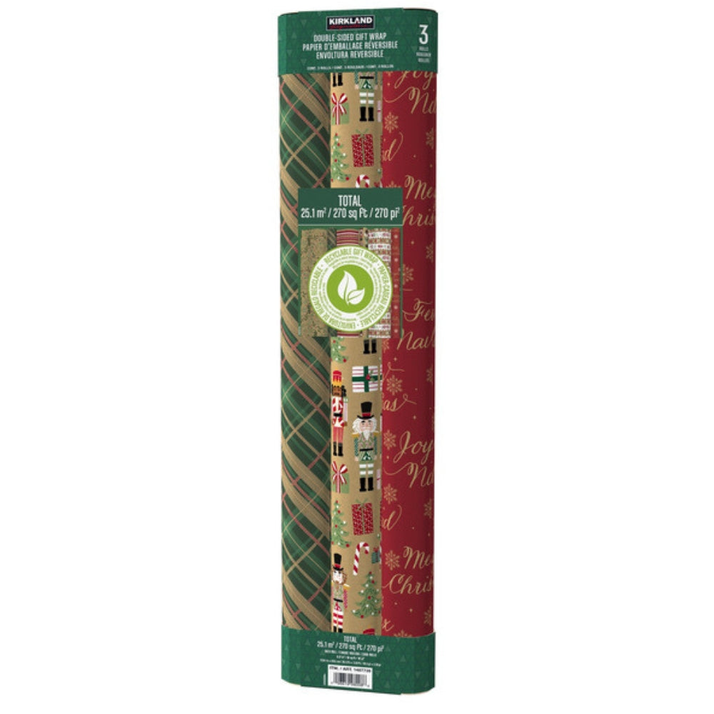 Kirkland Signature Double-Sided Gift Wrap - 3-Pack