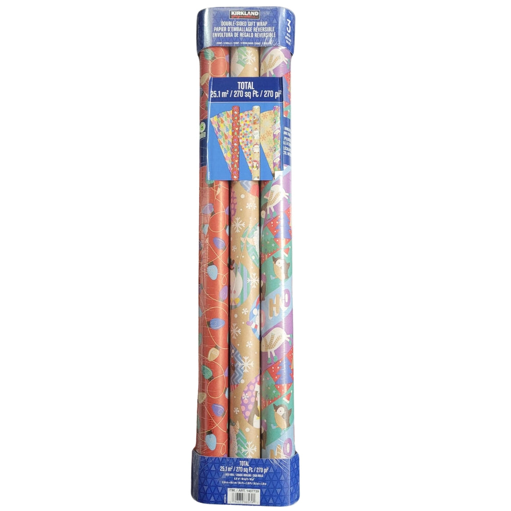 Kirkland Signature Double-Sided Gift Wrap - 3-Pack