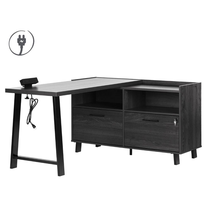 South Shore L-Shaped Desk with Power Bar