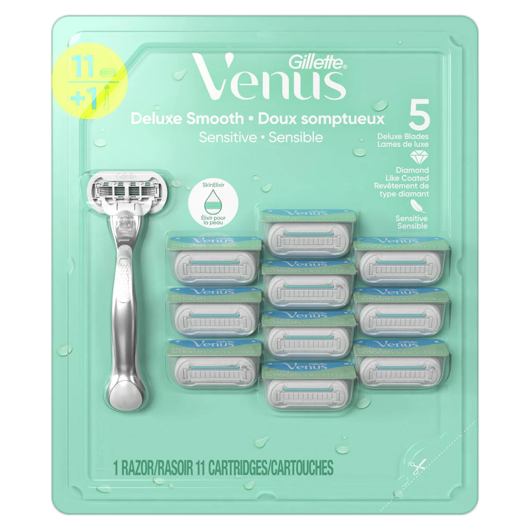 Gillette - Rasoir Venus Deluxe Smooth Sensitive + 11 cartouches