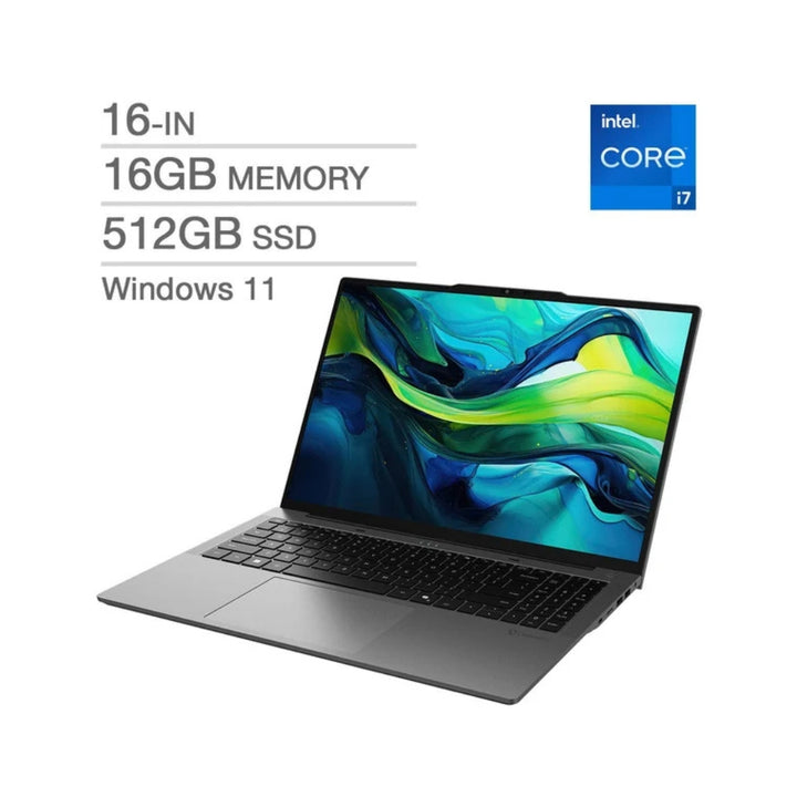 Acer Gateway - Ordinateur portable de 16,0 po, Intel i7-1255U