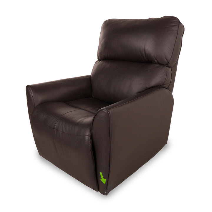 Markland Modern Wall Hugger Top-Grain Leather Power Recliner