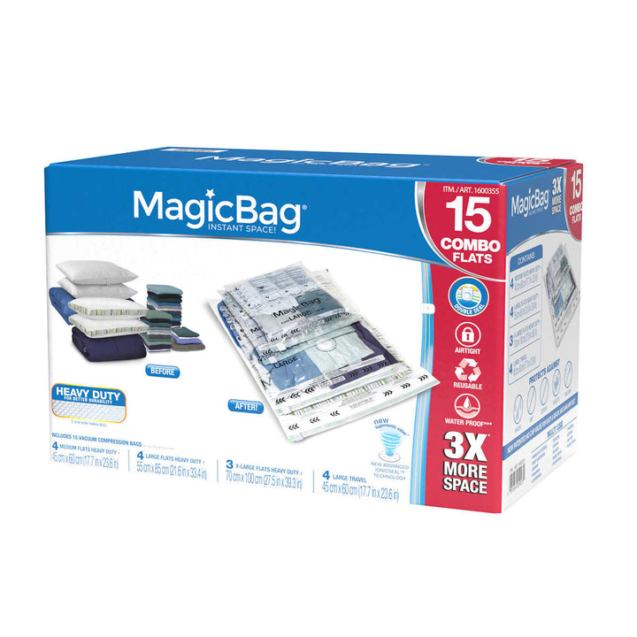 MagicBag Vacuum Compression Storage Bag Set - 15-Pack