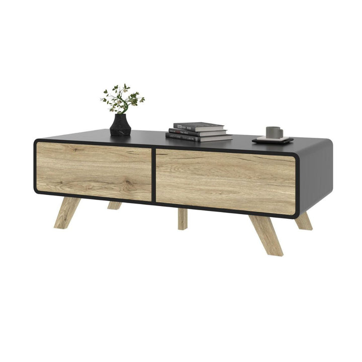 Bestar Alhena - 48W coffee table in uv black oak and sand brown