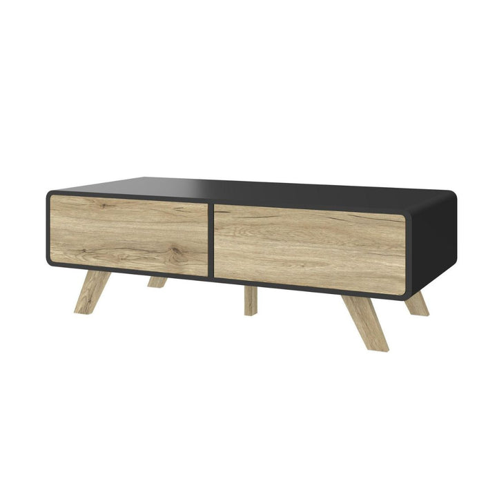 Bestar Alhena - 48W coffee table in uv black oak and sand brown