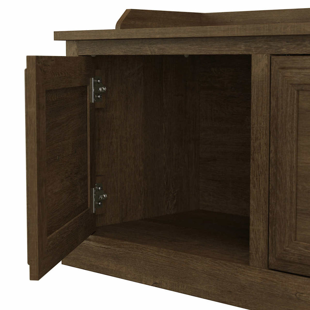 Bush Woodland Shoe Storage Bench with Doors