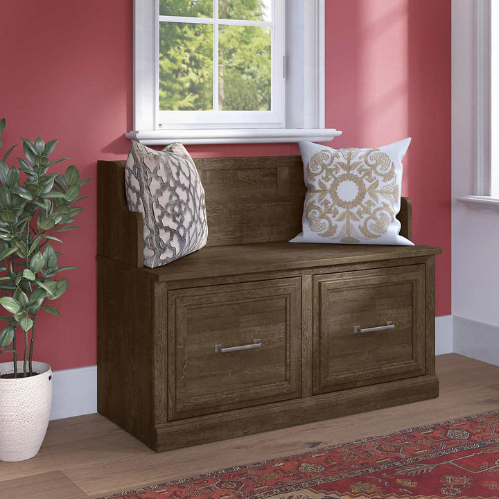 Bush Woodland Shoe Storage Bench with Doors