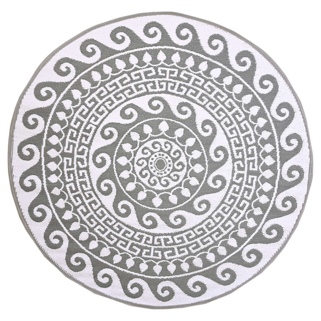 Viana – Round indoor or outdoor rug with Folk motif