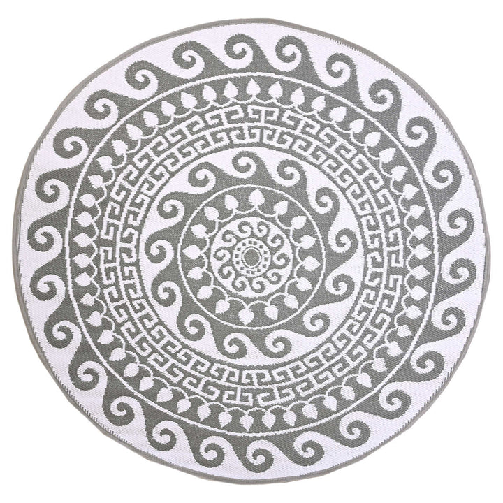 Viana – Round indoor or outdoor rug with Folk motif