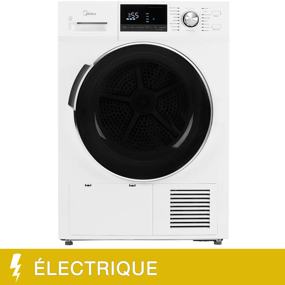 Midea - Sécheuse sans ventilation à pompe à chaleur de 24 po et 4,4 pi³