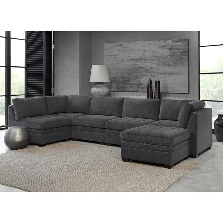 Thomasville - Sectionnel en tissu avec pouf de rangement Tisdale