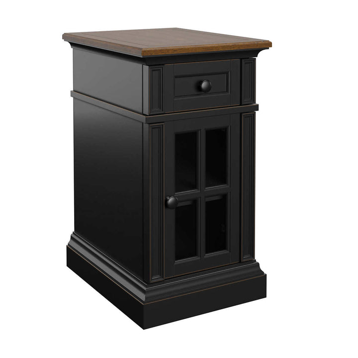 Tresanti - Table d'appoint noire avec alimentation - Nathaniel