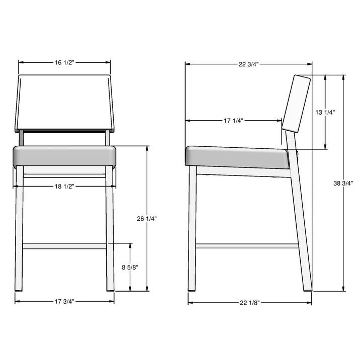 Amisco - Tabouret Avery de comptoir avec base noir