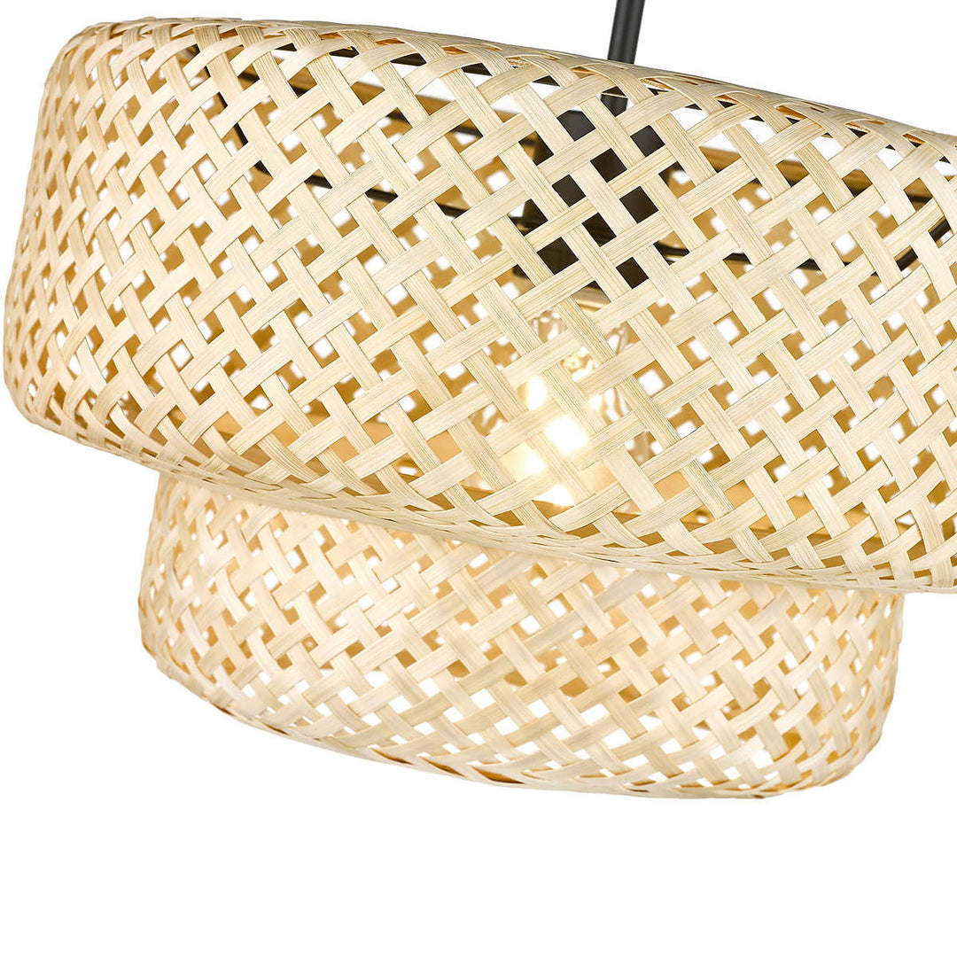 OVE -  Decors plafonnier semi-encastré à 1 lumière en bambou Makara