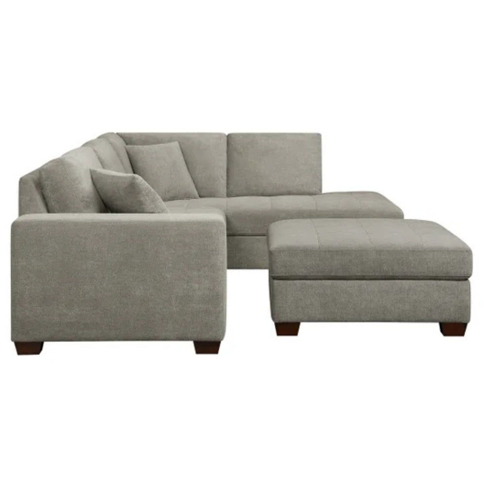 Thomasville Miles - Sectionnel en tissu 3 pièces à présentation droite avec pouf de rangement