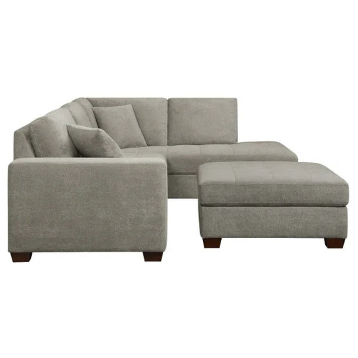 Thomasville Miles - Sectionnel en tissu 3 pièces à présentation droite avec pouf de rangement