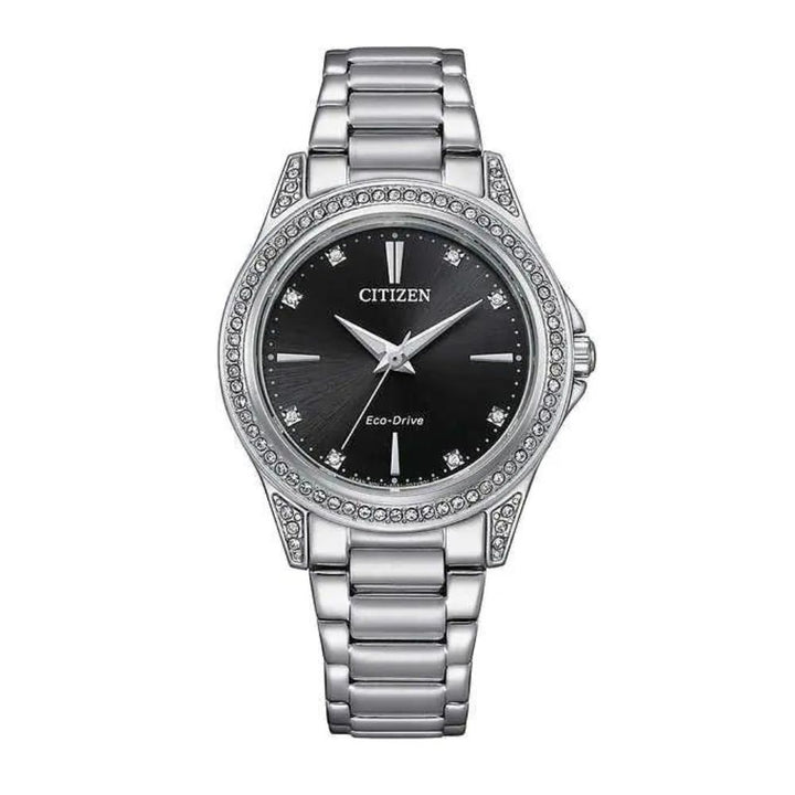 Citizen Black Dial Crystal Watch