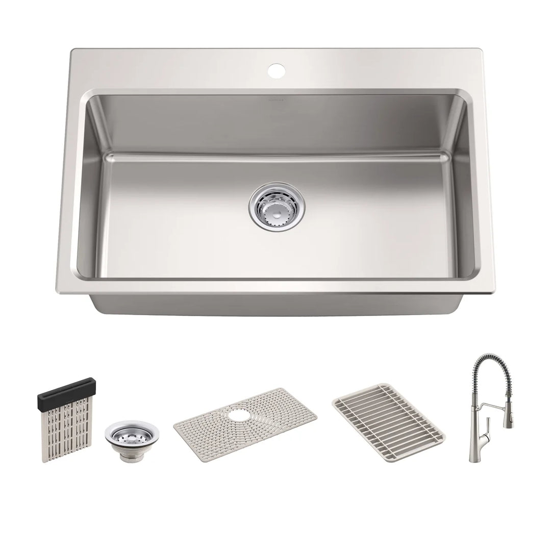 Kohler - Évier à double montage simple Pro Function avec station de travail