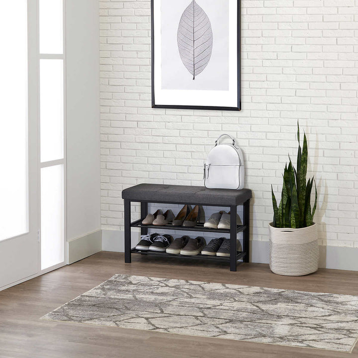 Neatfreak - Upholstered Fabric Shoe Storage Bench