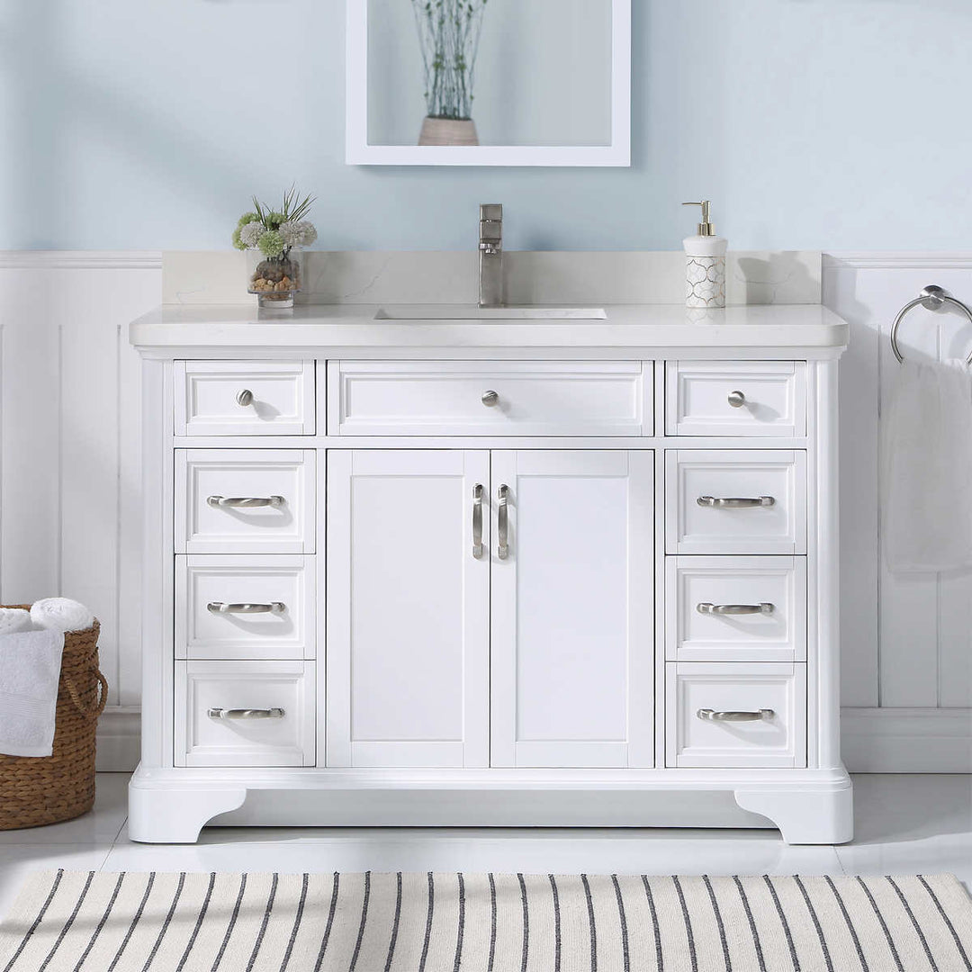 Northridge Home - Meuble-lavabo Augusta de 48 po à portes réversibles à persienne