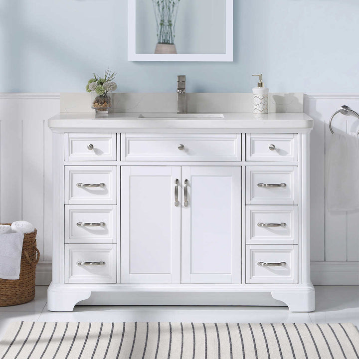 Northridge Home - Meuble-lavabo Augusta de 48 po à portes réversibles à persienne