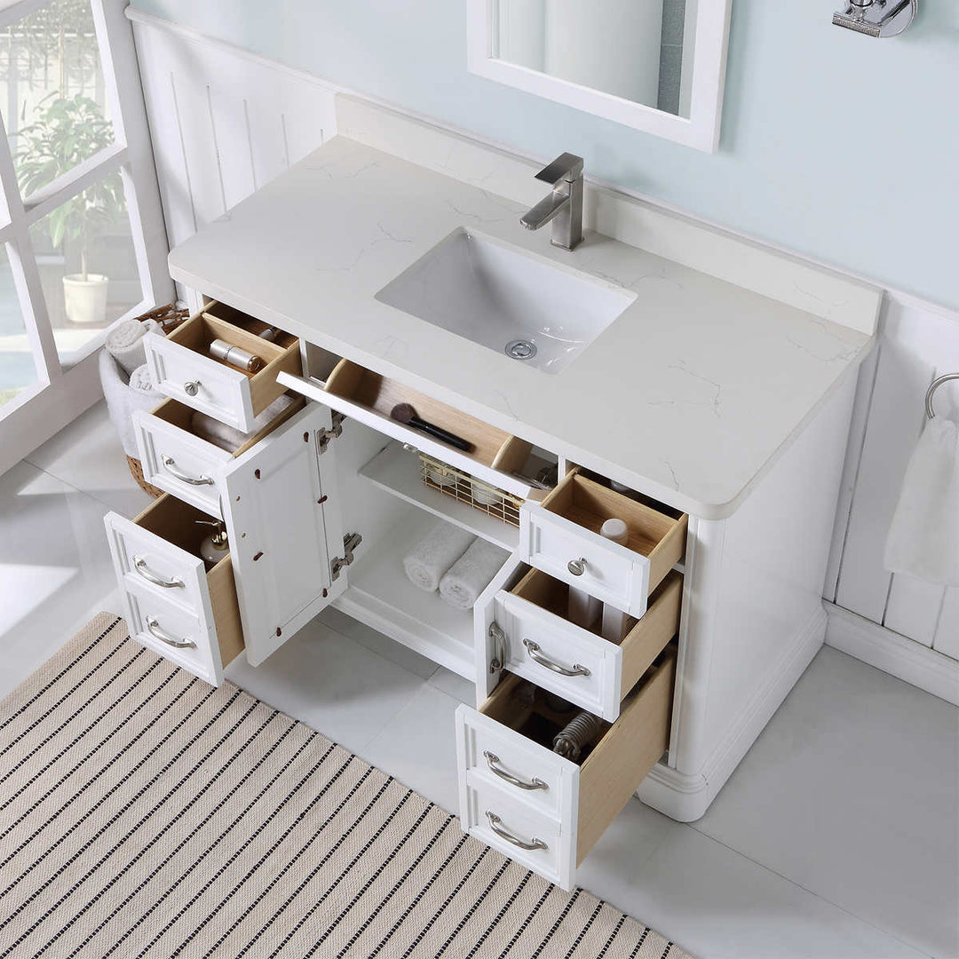 Northridge Home - Meuble-lavabo Augusta de 48 po à portes réversibles à persienne