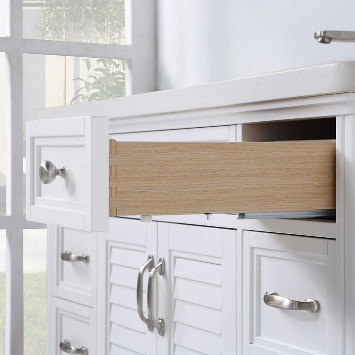 Northridge Home - Meuble-lavabo Augusta de 48 po à portes réversibles à persienne