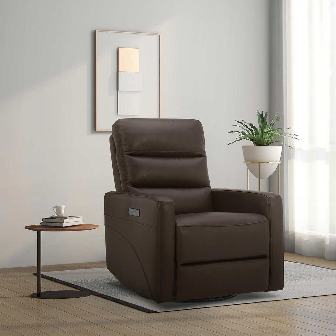 Gilman Creek Power Swivel Leather Recliner