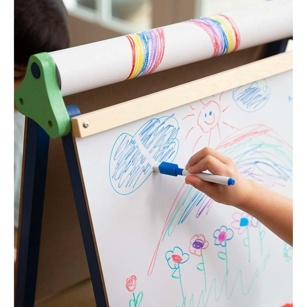 HearthSong 3-in-1 Foldable Tabletop Easel with Chalkboard and Whiteboard
