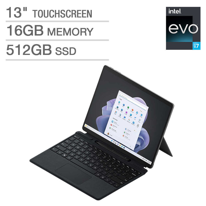 Ensemble Microsoft Surface Pro 9 - Plateforme Intel Evo Intel Core i7-1255U